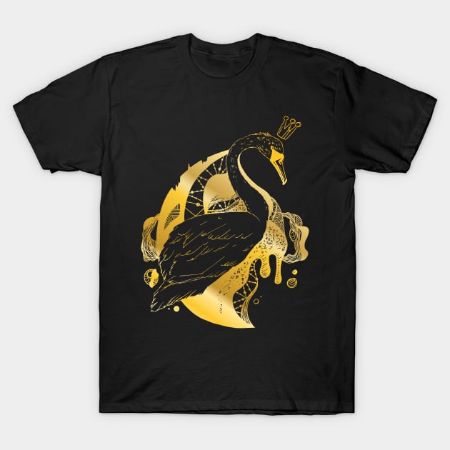 Gold Swan Queen T-Shirt by kenallouis